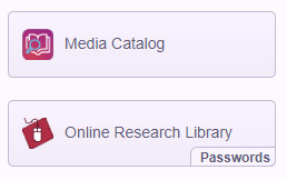 Media Catalog and Online Research Library icons in eClass 